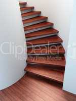 spiral wooden staircase