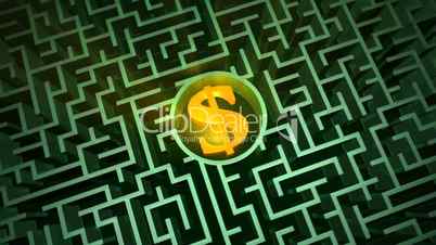 Dollar symbol in a maze
