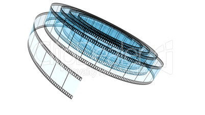 Blue Segment color film rolled down