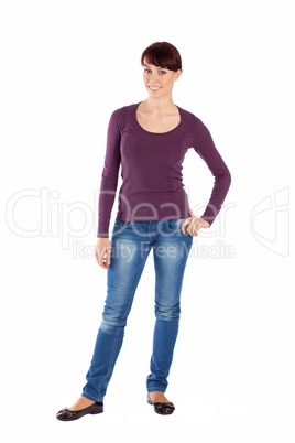 Fullbody Young Woman in Relaxed Pose