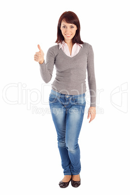 Young Woman Showing OK Sign