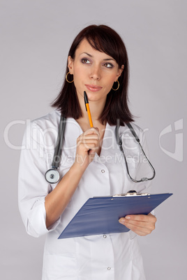 Female Doctor in Thoughtful Pose