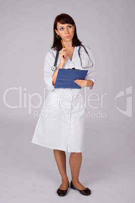 Female Doctor in Thoughtful Pose