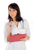 Female Doctor in Thoughtful Pose