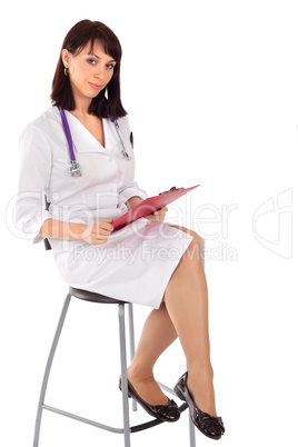 Confident Female Doctor Sitting on Chair