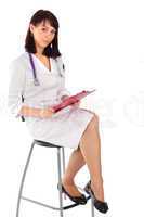 Confident Female Doctor Sitting on Chair