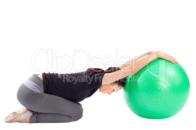 Woman Doing Gym Ball Exercise