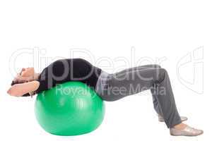 Woman with Gym Ball Doing Situps Exercise