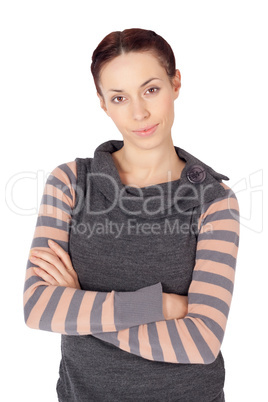 Beautiful Cheerful Woman with Arms Crossed