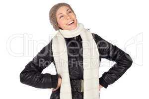Laughing Pretty Woman Winter Fashion