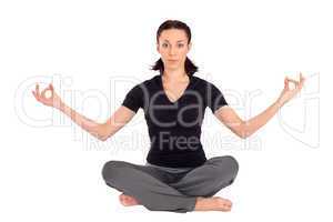 Woman doing Breath Control Yoga Pose