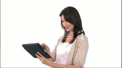 Frau mit iPad