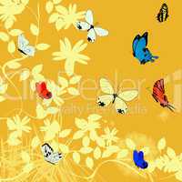 Butterflies background illustration