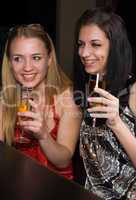 Young women in a bar