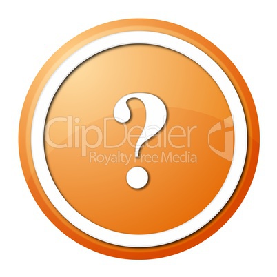 orange question mark round button