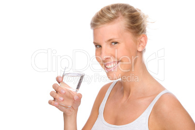 Frau mit Glas Wasser