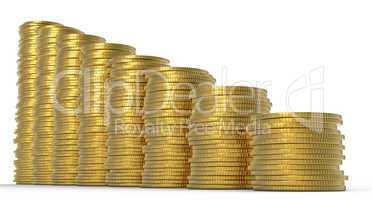 Progress or drop: golden coins stacks