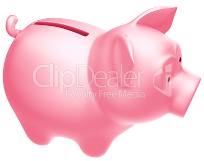 Wealth: Pink piggy bank isolated