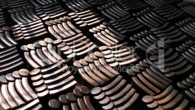 Piles of roof tiles made of pottery