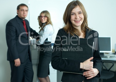 Businesswoman with team