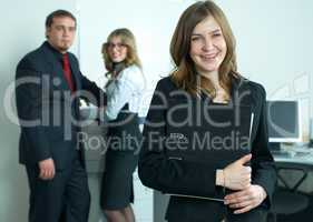 Businesswoman with team