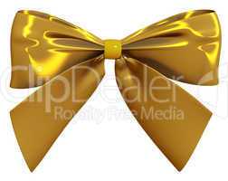 Golden bow 3d render