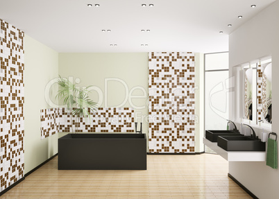 Interior of modern bathroom 3d render