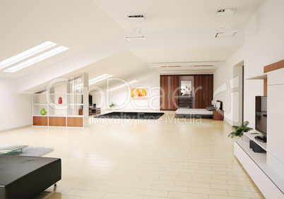 Interior of penthouse 3d render