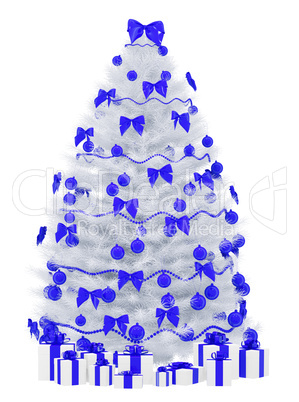 Christmas fir tree isolated over the white 3d render