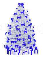 Christmas fir tree isolated over the white 3d render