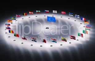 European union flags