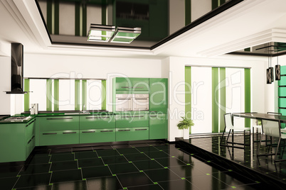 Modern kitchen interior 3d