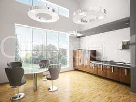 Interior of modern kitchen 3d