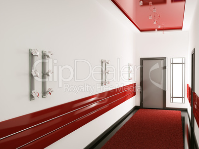 Interior of hall 3d render