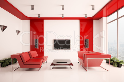 Living room interior 3d