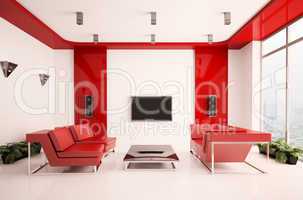 Living room interior 3d