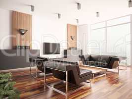 Modern living room interior 3d