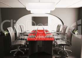 conference room with lcd and laptops 3d
