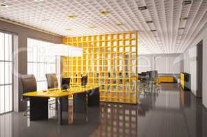 Modern office interior 3d render