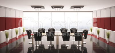 Modern boardroom interior 3d