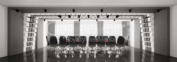 Modern boardroom panorama 3d