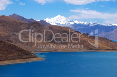 Landscape of mountains and lake