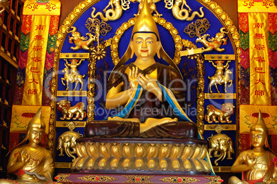 Golden buddha sculpture