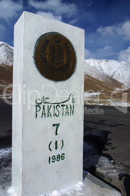 Pakistan border stone