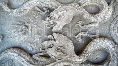 Historical stone carvings of dragon