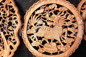 Wooden carving of dragon