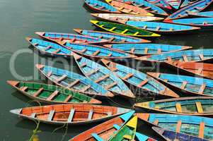 Colorful tour boats
