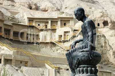 Buddha sculpture at the famous grottoes in Sinkiang