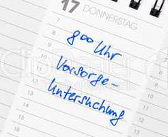 Vorsorge Untersuchung - Termin Kalender