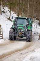 Tractor with snow chains